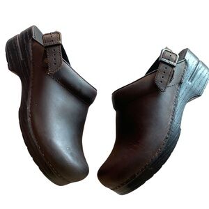 Dansko Brown Leather Mules